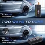 180psi Tire Inflator Portable Air Compressor,26000mah Air Pump For Car Tires,5x Fast Bicycle Pump With Digital Lcd Pressure Gauge/Led Light/Power Bank, Bike, Motorcycle, Ball-1pcs