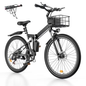AYOLNY Electric Bike for Adults 750W Peak, 26" Mountain E-Bike, 55 Miles + 20MPH Adult Electric Bicycles for Road Sand Mountain, Black