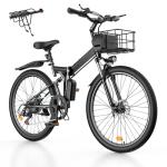 AYOLNY Electric Bike for Adults 750W Peak, 26" Mountain E-Bike, 55 Miles + 20MPH Adult Electric Bicycles for Road Sand Mountain, Black