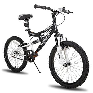 JOYSTAR Contender 20 Inch Kids Bike for Boys & Girls Ages 7-13 Years 20" Mountain Bike with Full Dual-Suspension Steel Frame and 1-Speed Drivetrain with Kickstand Black