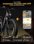 Jasion Thunder Electric Bike for Adults,1500W Peak Fat Tire E Bikes,26''x 4'',80 Miles with 864Wh Removable Battery Ebike, 30+MPH Max Speed Bicycles,Hydraulic Brakes,Front Suspension