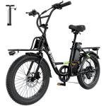 isinwheel U7 E Bike for Adults Electric Bike with Dual Cargo Rack, 48V 1000W Peak Ebikes for Adults, 7 Speed Gear, 20mph Step Thru Cruiser Electric Bicycles, 20" × 3“ Fat Tire Ebike
