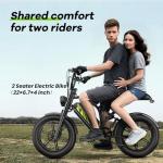 CBVELO Electric Bike for Adults, 1000/1500W, 32MPH, 48V, 20AH, 30AH Battery, Max 60-80 Miles Electric Motorcycle, 20" x 4" Fat Tire Dirt Bike, 7-Speed E-Bike