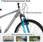 HH HILAND Adult 26 Inch Mountain Bike, Mens and Womens Bicycle with 21 Speed, High-Carbon Steel Frame Mountain Bicycle,MTB for Men Gray