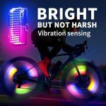 Bike Wheel Lights Rechargeable(2pack), Bike Spoke Lights Weatherproof, Adults Kids Bike Lights for Wheels 7-Color Variable, Motion Sensor,Fit All Wheel Sizes of Bike,Toddler Balance Bicycle, E-Bike