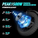 Electric Bike for Adults Q20, 2000/1500W, 37/30MPH,52V 40AH,48V/20AH E-Bike,30-180 Miles Electric Motorcycle, 20" Fat Tire Dirt Bike, UL2849 All Terrain for Mountains, Snow Q20Pro-2000W 52V 40AH