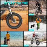 Electric Bike for Adults Q20, 2000/1500W, 37/30MPH,52V 40AH,48V/20AH E-Bike,30-180 Miles Electric Motorcycle, 20" Fat Tire Dirt Bike, UL2849 All Terrain for Mountains, Snow Q20Pro-2000W 52V 40AH