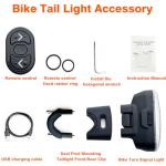 Smart Bike Tail Lights with Turn Light Waterproof IP65 | luz para Bicicleta USB Rechargeable Ultra Bright Safety Warning Anti Theft Alarms Cycling Taillight Bike Taillights