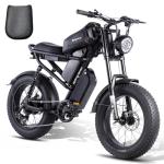 Riding'times 31.2AH Moped Style Ebike for Adults 1500W, Max 31MPH & 70-150 Miles, Long Seat Electric Dirt Bike with 20" Fat Tire, Full Suspension E Bike All Terrain