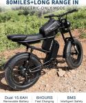 Riding'times 31.2AH Moped Style Ebike for Adults 1500W, Max 31MPH & 70-150 Miles, Long Seat Electric Dirt Bike with 20" Fat Tire, Full Suspension E Bike All Terrain