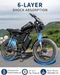 Riding'times 31.2AH Moped Style Ebike for Adults 1500W, Max 31MPH & 70-150 Miles, Long Seat Electric Dirt Bike with 20" Fat Tire, Full Suspension E Bike All Terrain