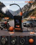 Tire Inflator Portable Air Compressor, 150PSI Dual Power - 4000mAh & 12V DC, Cordless Mini Bike Pump with Digital Dual Values Display/LED Light, tire Air Pump for Car Tires, Bike, Motorcycle, Bicycle