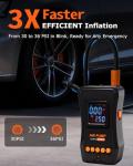 Tire Inflator Portable Air Compressor, 150PSI Dual Power - 4000mAh & 12V DC, Cordless Mini Bike Pump with Digital Dual Values Display/LED Light, tire Air Pump for Car Tires, Bike, Motorcycle, Bicycle