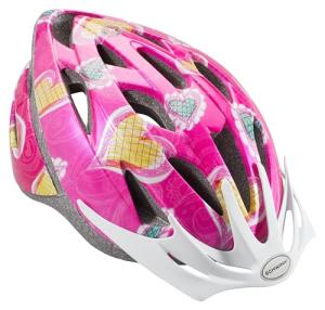 Schwinn Thrasher Kids Bike Helmet, Boys And Girls, Fits 50 - 54cm Circumference, Ages 5-8 Year Olds, Lightweight, Detachable Visor, CPSC Safety Certified, Child, Pink/Hearts