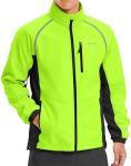 Men's Winter Cycling Jackets Thermal Warm Water Resistant Bike Running Windproof Fleece Cold Weather Mountain Biking Bicycle Riding Gear(Fluorescent Yellow/Black,L)