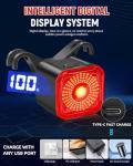 DARKBEAM Bike Tail Light with LED Display Screen, USB-C Rechargeable 6 Light Modes, IP55 Waterproof Bicycle Taillight for Night Riding, Super Bright Rear Bike Light for Road Mountain, Cycling