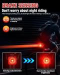 DARKBEAM Bike Tail Light with LED Display Screen, USB-C Rechargeable 6 Light Modes, IP55 Waterproof Bicycle Taillight for Night Riding, Super Bright Rear Bike Light for Road Mountain, Cycling
