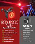 DARKBEAM Bike Tail Light with LED Display Screen, USB-C Rechargeable 6 Light Modes, IP55 Waterproof Bicycle Taillight for Night Riding, Super Bright Rear Bike Light for Road Mountain, Cycling