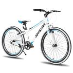 JOYSTAR Lubbock 24 Inch Kids Bike for Boys & Girls Ages 9-12 Years 24" Hardtail Mountain Bike for Kids with Steel Frame and 1-Speed Drivetrain with Kickstand 24 inch Bicycle White