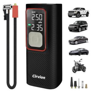 Tire Inflator Portable Air Compressor, 3X Faster 25000mAh 160 PSI Air Pump for Car Tires- Cordless, with Pressure Gauge, LED Light & Digital Display, for Car, Truck, Motor, E-Bike and Bicycle Pro
