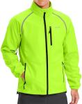 Men's Winter Cycling Jackets Thermal Warm Water Resistant Bike Running Windproof Fleece Cold Weather Mountain Biking Bicycle Riding Gear(Fluorescent Yellow,XL)
