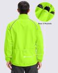 Men's Winter Cycling Jackets Thermal Warm Water Resistant Bike Running Windproof Fleece Cold Weather Mountain Biking Bicycle Riding Gear(Fluorescent Yellow,XL)