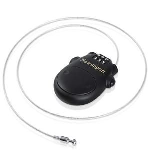 Newdeport Snowboard Cable Lock: 29.5 Inch Retractable Steel Cable - Bike, Helmet, Luggage, Stroller, Travel & Mini Ski Lock - Black