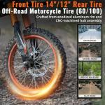 Riding'times Ebike for Teens Adults, 60V 25AH 40MPH // 48V 27AH 37MPH Electric Dirt Bike with 14"/12" Motorcycle Tire, 3000W/2000W Dual Hydraulic Brake Mountain Off-Road Dirtbike for Ages 13+