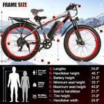 EOEOTWO Fat Tire Electric Bike for Adults, 1500W Peak Motor Fast Electric Bicycle, 30/33 MPH 60/70 Miles Electric Mountain Bike, 26" All Terrain E Bikes, Dual Brake, 7 Speed