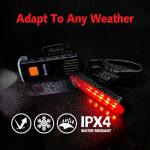 KunHe 4 Pack USB-C Rechargeable Bike Lights Head Lights for Night Riding Men Women & Kids 3 Lights Modes Used as a Safety Indicator Light for Skateboards Strollers and Wheelchairs