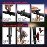 KunHe 4 Pack USB-C Rechargeable Bike Lights Head Lights for Night Riding Men Women & Kids 3 Lights Modes Used as a Safety Indicator Light for Skateboards Strollers and Wheelchairs