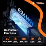 Heybike Mars 3.0 Foldable Electric Bike, UL2849 Certified, 70+Miles Long Range, 1400W Peak Motor 32MPH, 624WH Removable Battery, 20"*4 Fat Tire Ebike for Snow, Commute, NFC Unlock, Full Suspension