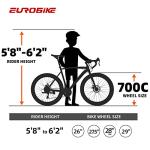 EUROBIKE Road Bike,21 Speed Bicycle with Disc Brake,700C Wheels Road Bikes for Men or Women,49cm/54cm Frame for Adult Cycling Bicycle… (Aluminium Rims 2, 54cm)