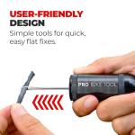 PRO BIKE TOOL Tubeless Bike Tyre Repair Kit – for MTB and Road Bicycle Tyres – Fix a Puncture or Flat, Fast – Tackle Set Includes Storage Canister, Plugger Tool and Plugs - 5 Bacon and 5 Black Strips