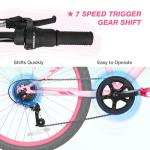 WEIZE 24 Inch Kid Mountain Bike,Kid Bike for Girls Age 6-14 Year Old,6 Speed Kid Bicycle with Front Suspension Fork,Adjustable Seat Height,High-Carbon Steel Frame,Ideal for Girl Adventurers,Pink