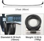 Revelook 4 Digit 3 Feet Long Bike Lock Cable Combination, Resettable Anti Theft Bicycle Lock for Electric Scooter