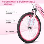 WEIZE 24 Inch Kid Mountain Bike,Kid Bike for Girls Age 6-14 Year Old,6 Speed Kid Bicycle with Front Suspension Fork,Adjustable Seat Height,High-Carbon Steel Frame,Ideal for Girl Adventurers,Pink