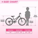 WEIZE 24 Inch Kid Mountain Bike,Kid Bike for Girls Age 6-14 Year Old,6 Speed Kid Bicycle with Front Suspension Fork,Adjustable Seat Height,High-Carbon Steel Frame,Ideal for Girl Adventurers,Pink