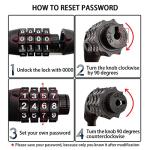 Revelook 4 Digit 3 Feet Long Bike Lock Cable Combination, Resettable Anti Theft Bicycle Lock for Electric Scooter