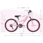 WEIZE 24 Inch Kid Mountain Bike,Kid Bike for Girls Age 6-14 Year Old,6 Speed Kid Bicycle with Front Suspension Fork,Adjustable Seat Height,High-Carbon Steel Frame,Ideal for Girl Adventurers,Pink