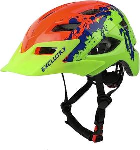 Kids Helmet, Exclusky Kids Bike Helmet Adjustable Safety Lightweight Children Bicycle Helmet for Kids Skating Cycling Scooter Boys and Girls Bicycle Helmets Ages 5-14