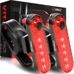 Bike Tail Light 2 Pack - Easy Bicycle Rear Light Installation - USB C Rechargeable Bike Lights for Night Riding - 18 Hour Max - Bicycle Brake Safety - 4 Modes LED (Luces para Bicicleta)