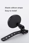 Bike Mirrors, Bicycle Cycling Rear View Safe Mirrors, Adjustable Rotatable Handlebars Mounted Scratch Resistant Glass Lens Plastic Convex Mirror for Mountain Road Bikes Easy to Install