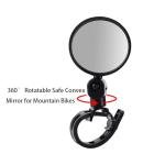 Bike Mirrors, Bicycle Cycling Rear View Safe Mirrors, Adjustable Rotatable Handlebars Mounted Scratch Resistant Glass Lens Plastic Convex Mirror for Mountain Road Bikes Easy to Install