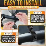 Bike Handlebar Rear View Mirrors - 2 Pack
