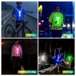 LOYAL SEA LED Reflective Light Up Safety Running Vest for Biking Walking at Night, High Visible Adjustable Running Light for Runners Rechargeable with Pouch, Reflective Running Belt Gear for Women