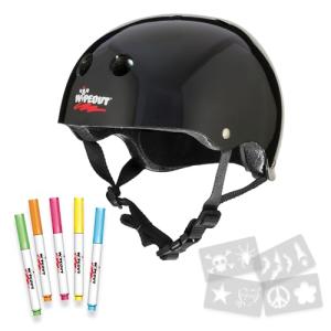 Wipeout Dry Erase Kids Bike Helmet - Black