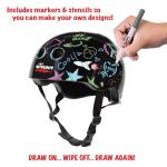 Wipeout Dry Erase Kids Bike Helmet - Black