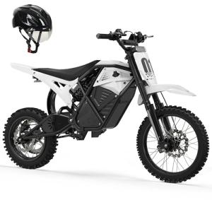 ESKUTE Electric Dirt Bike for Teens Adults, Mid-Drive Motor 3500W Peak, Electric Motorcycle 48V23Ah Battery, Hydraulic Disc Brake，53Mile,38mph, Hydraulic Nitrogen Dual Shock Absorbers,White