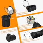 Arkham Bicycle Mirror for Handlebars - Mini Rear View, Foldable, 360 Rotatable Universal Mirror for Road Bike With Rubber Mounting Sleeve